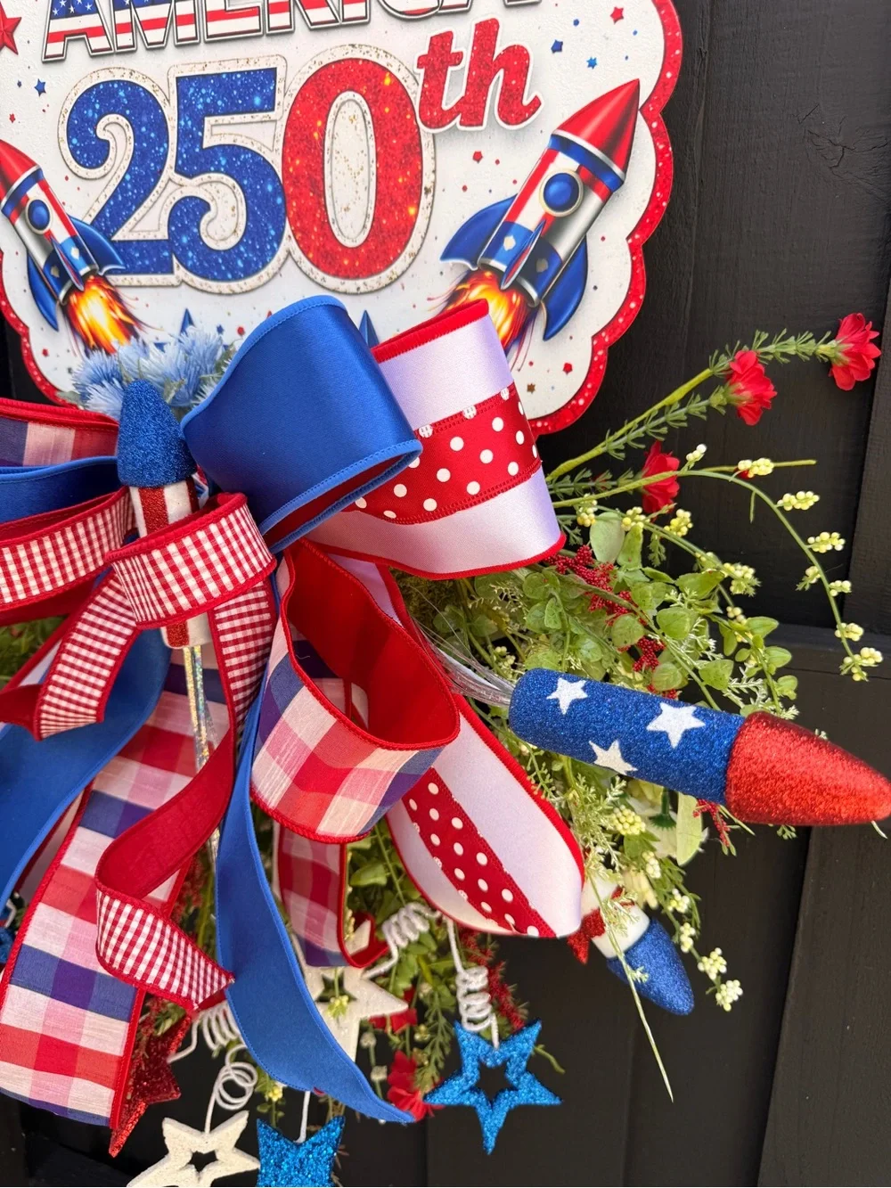 Celebrating America 250th Patriotic Door Decor - Red White Blue
